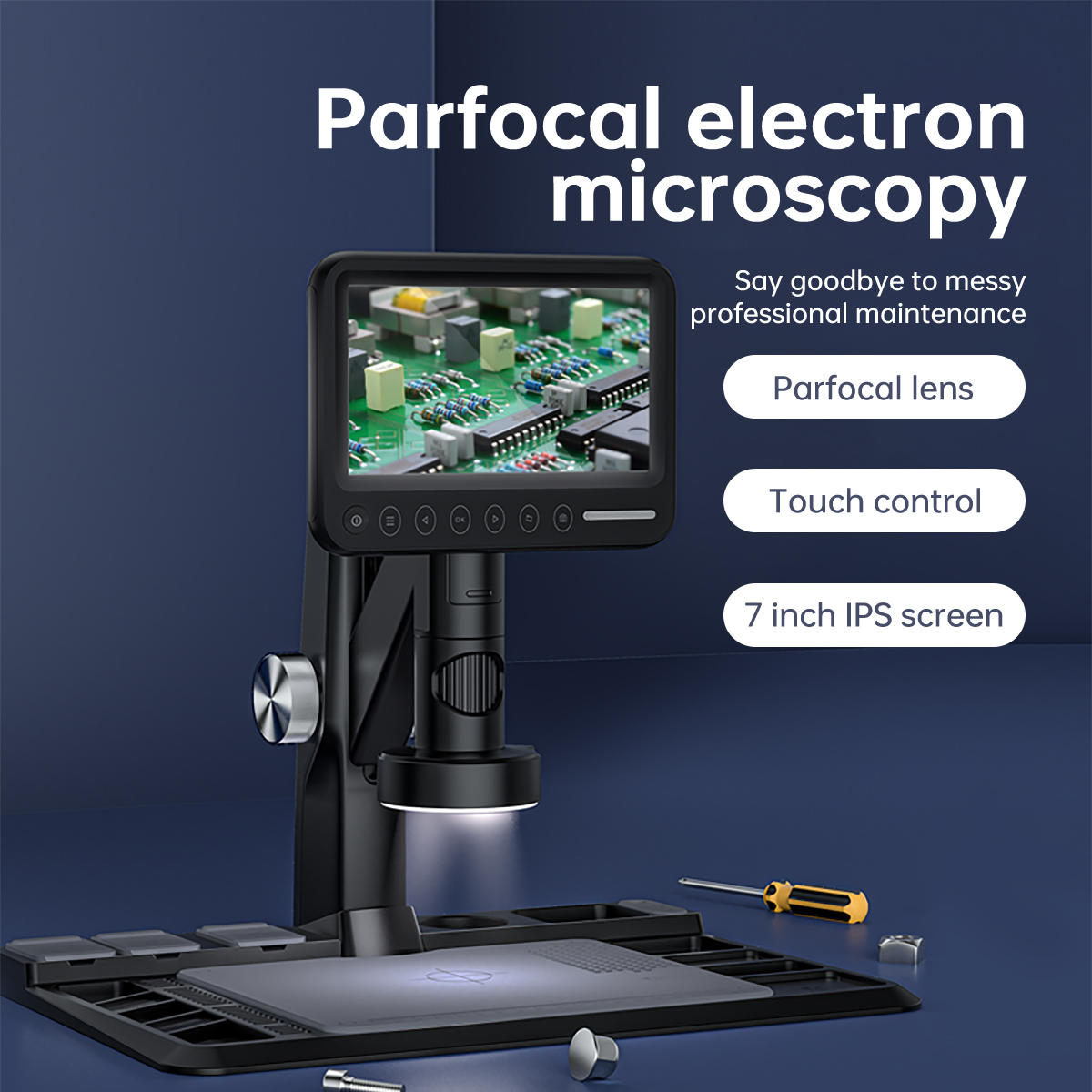 Digital Microscope With Screen 7 Inch - Microscopio digital con pantalla táctil de