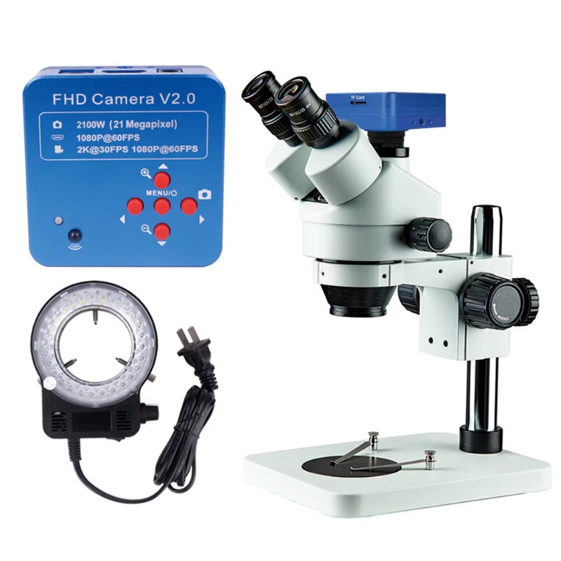 Trinocular Stereo Microscope 7X-45X - Microscopio Binocular Trinocular de Inspección con