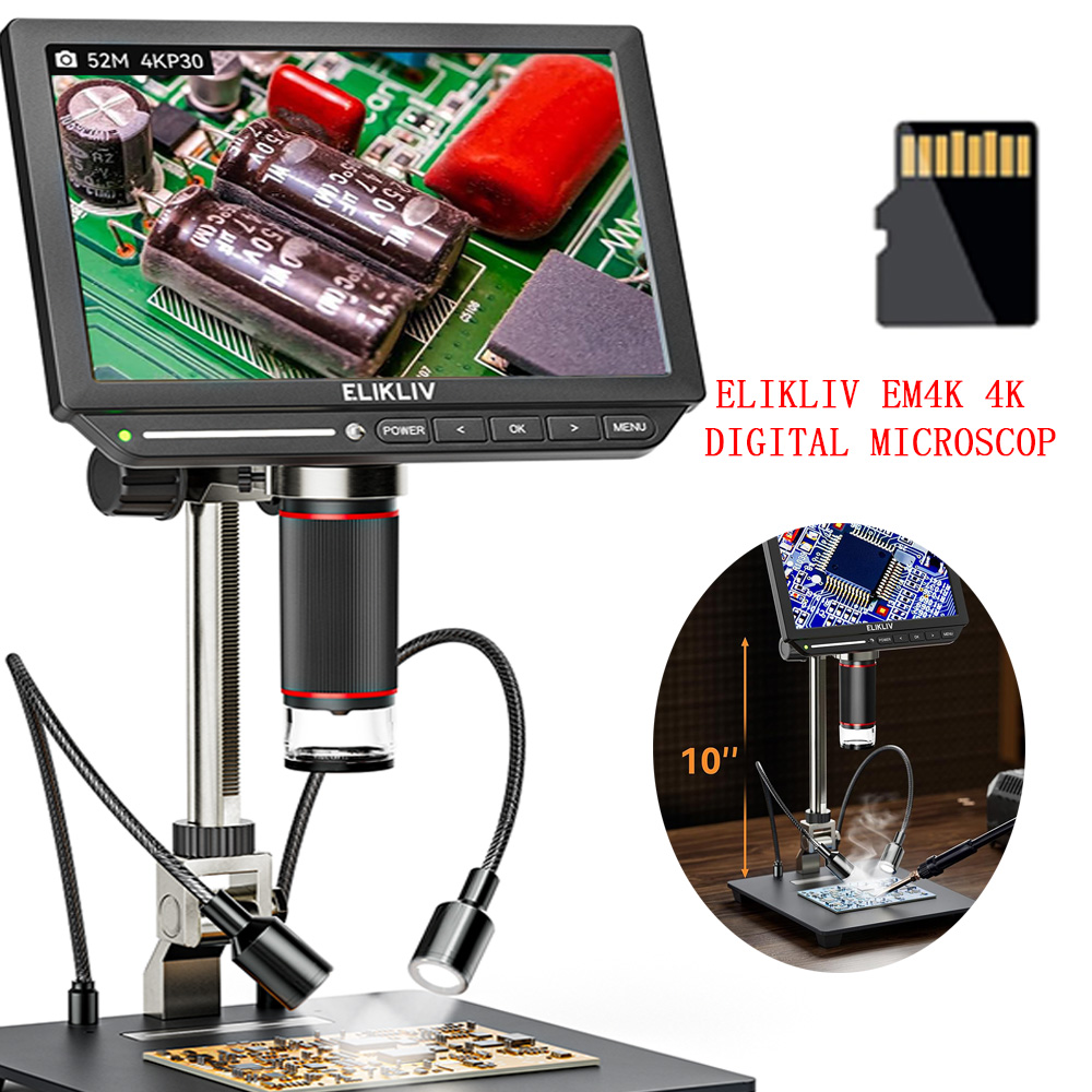 Digital Microscope 4K Hdmi 2000X - Microscopio digital 4K Elikliv EM4K para