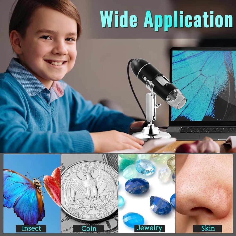 Usb Microscope 1000X Digital - Microscopio digital USB 3 en 1,