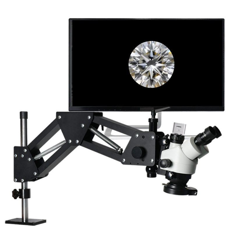 Trinocular Stereo Microscope 7X-45X - Microscopio Estéreo Trinocular 4K/2K con Aumento