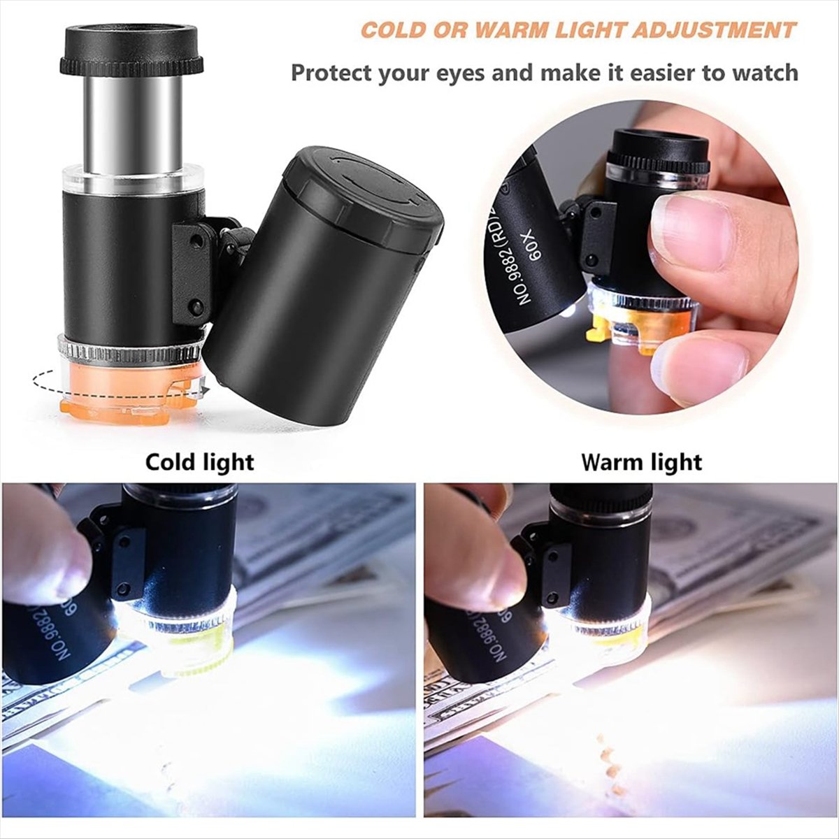Microscopio de Bolsillo 60X pa - Gem Microscope Jeweler reseña y precio