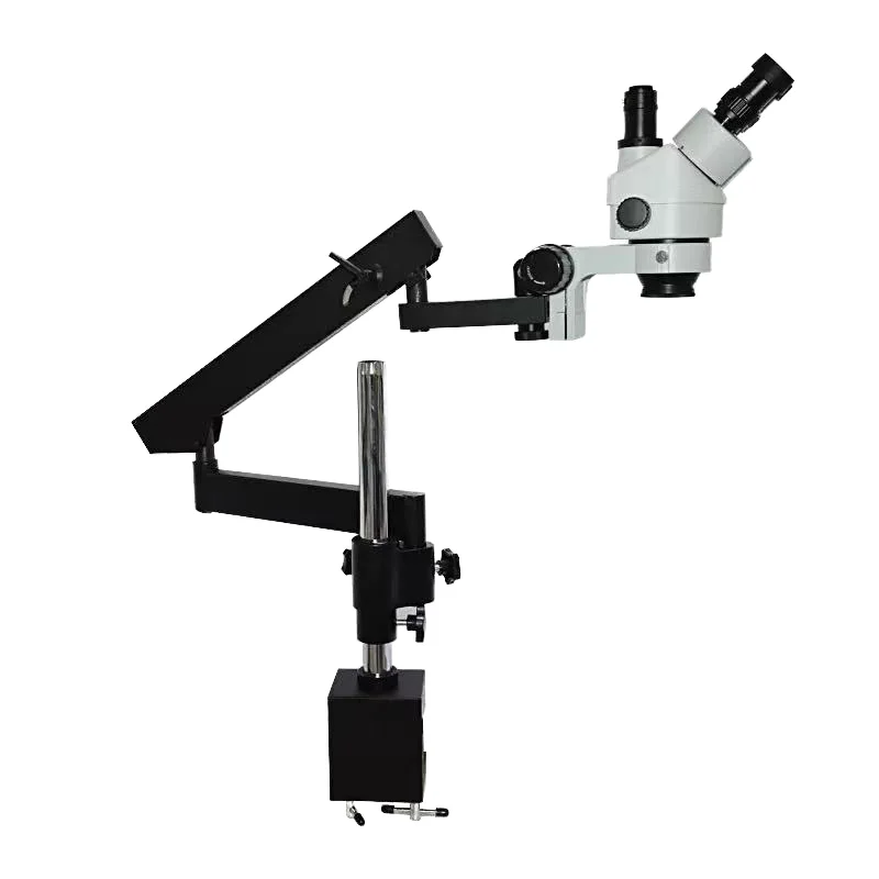 Microscopio estéreo Trinocular - Microscope Boom Stand Articulating reseña y precio