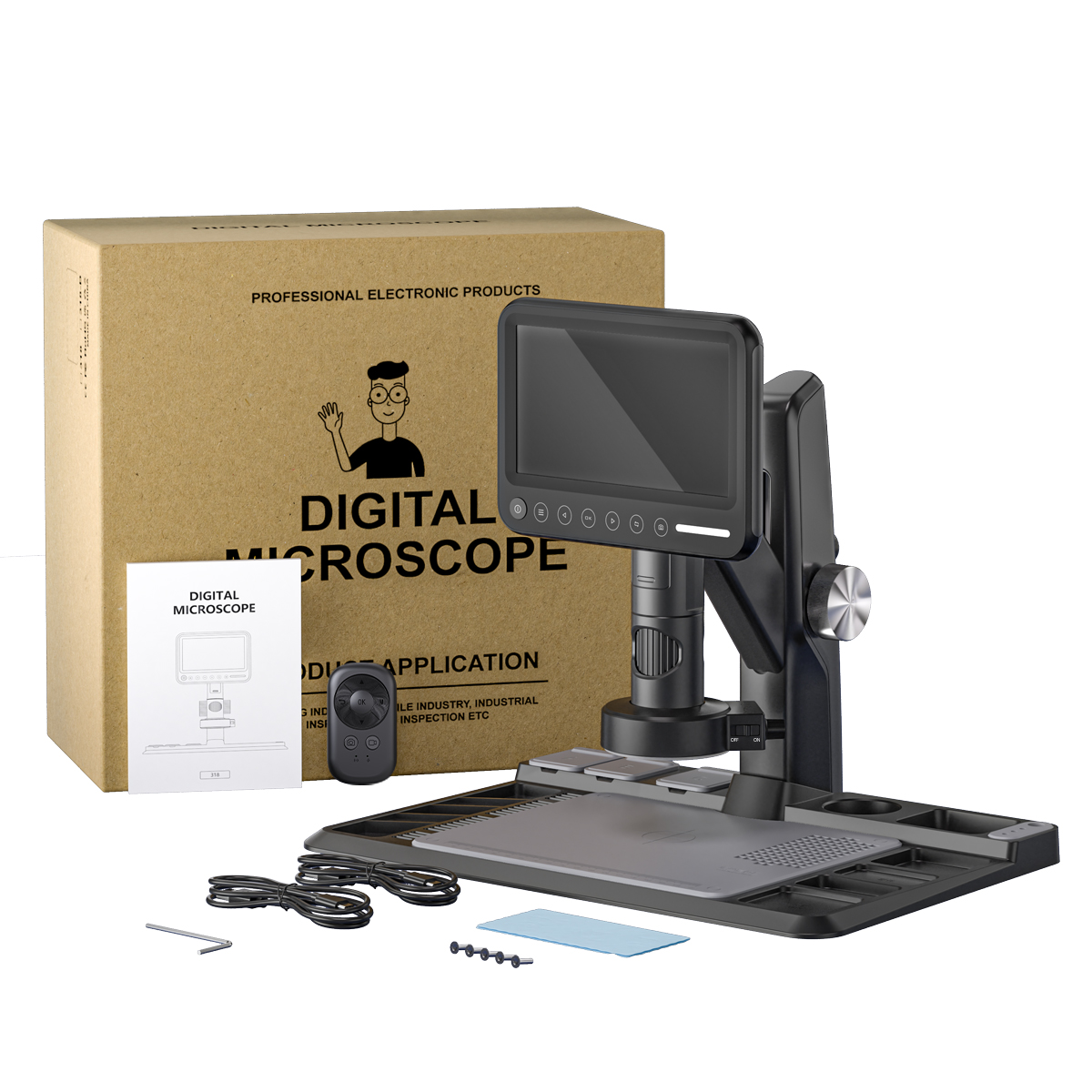 Microscopio digital con pantal - Digital Microscope With Screen 7 Inch reseña y precio
