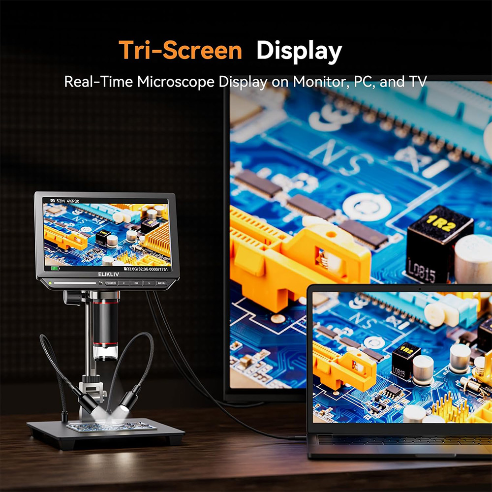 Microscopio Digital Elikliv de - Digital Microscope 4K Hdmi 2000X reseña y precio