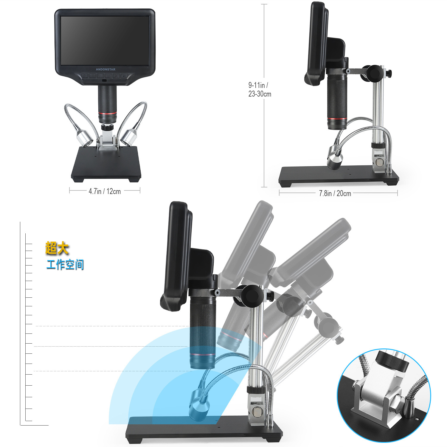 Microscopio digital 3D de pant - Digital Microscope With Screen 7 Inch reseña y precio