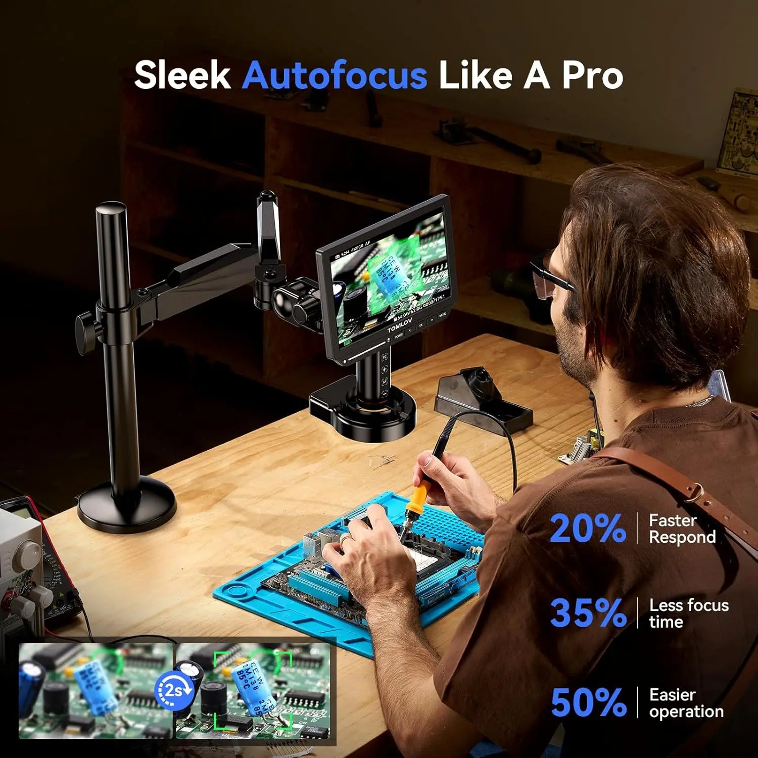 Microscopio digital TOMLOV de  - Digital Microscope 4K Hdmi 2000X reseña y precio