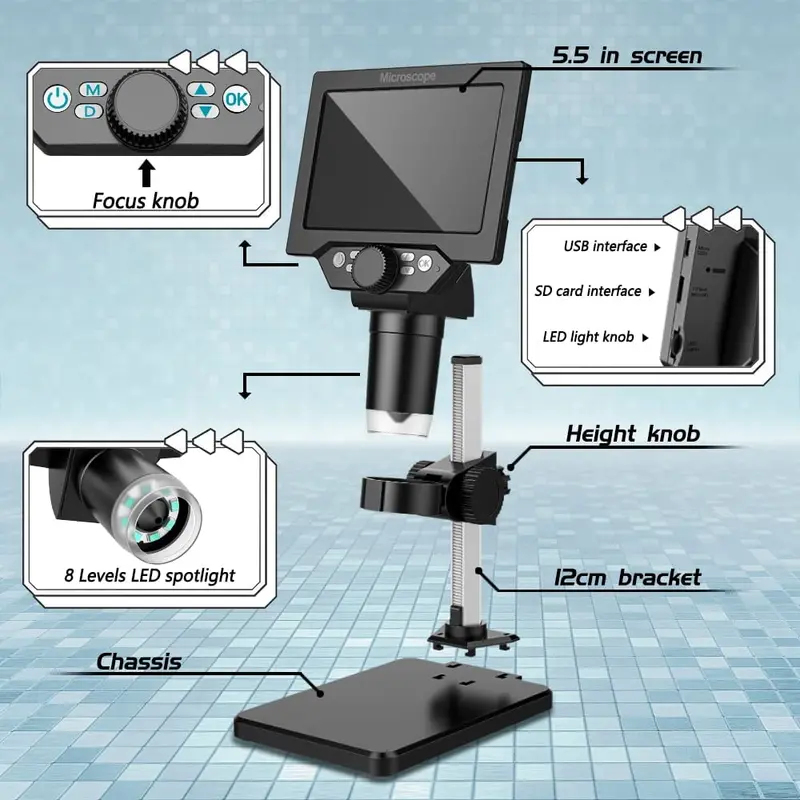 Microscopio Digital LCD Estére - Usb Microscope 1000X Digital reseña y precio