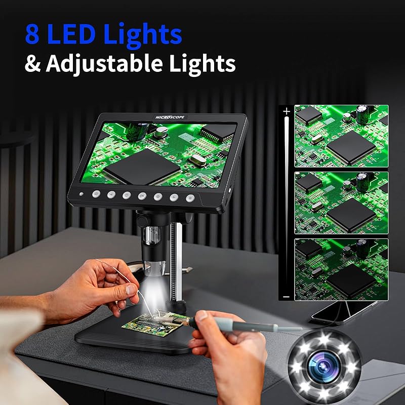 Microscopio Digital de monedas - Digital Microscope With Screen 7 Inch reseña y precio