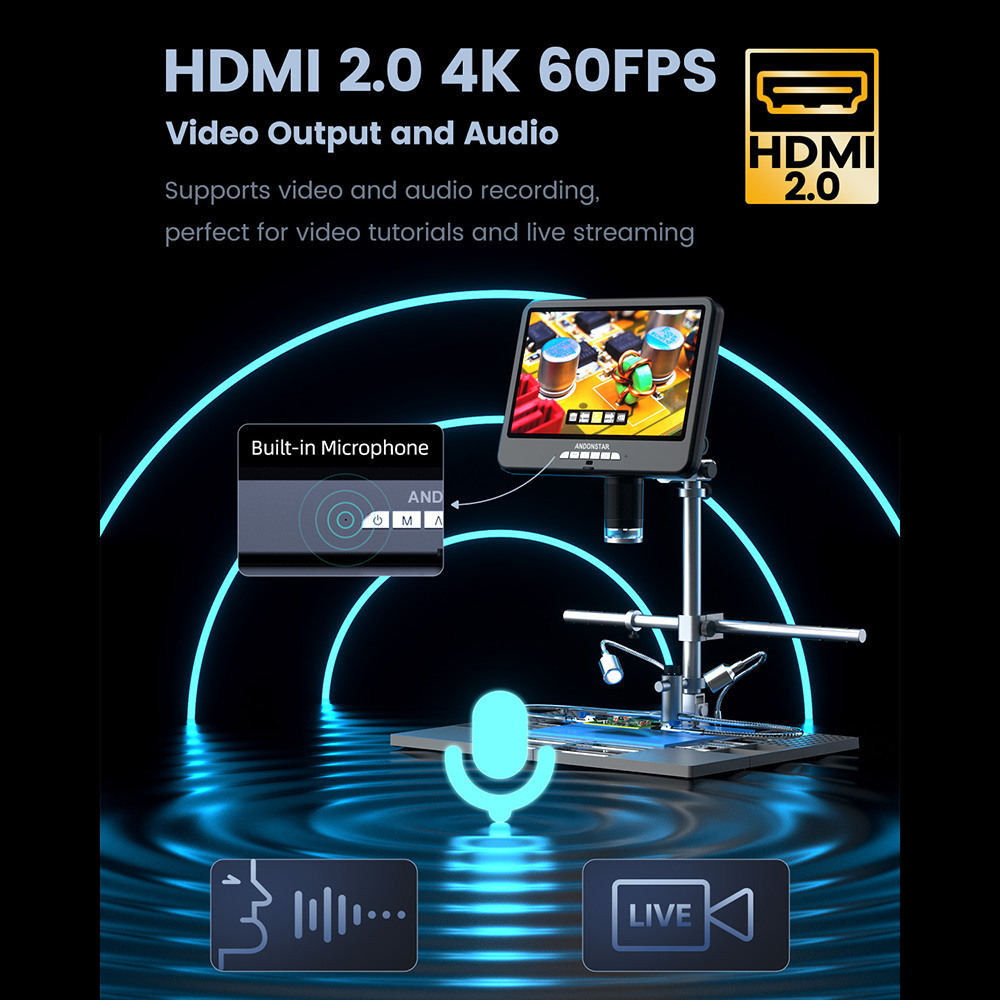 Andonstar 4K 60FPS HDMI micros - Digital Microscope 4K Hdmi 2000X reseña y precio