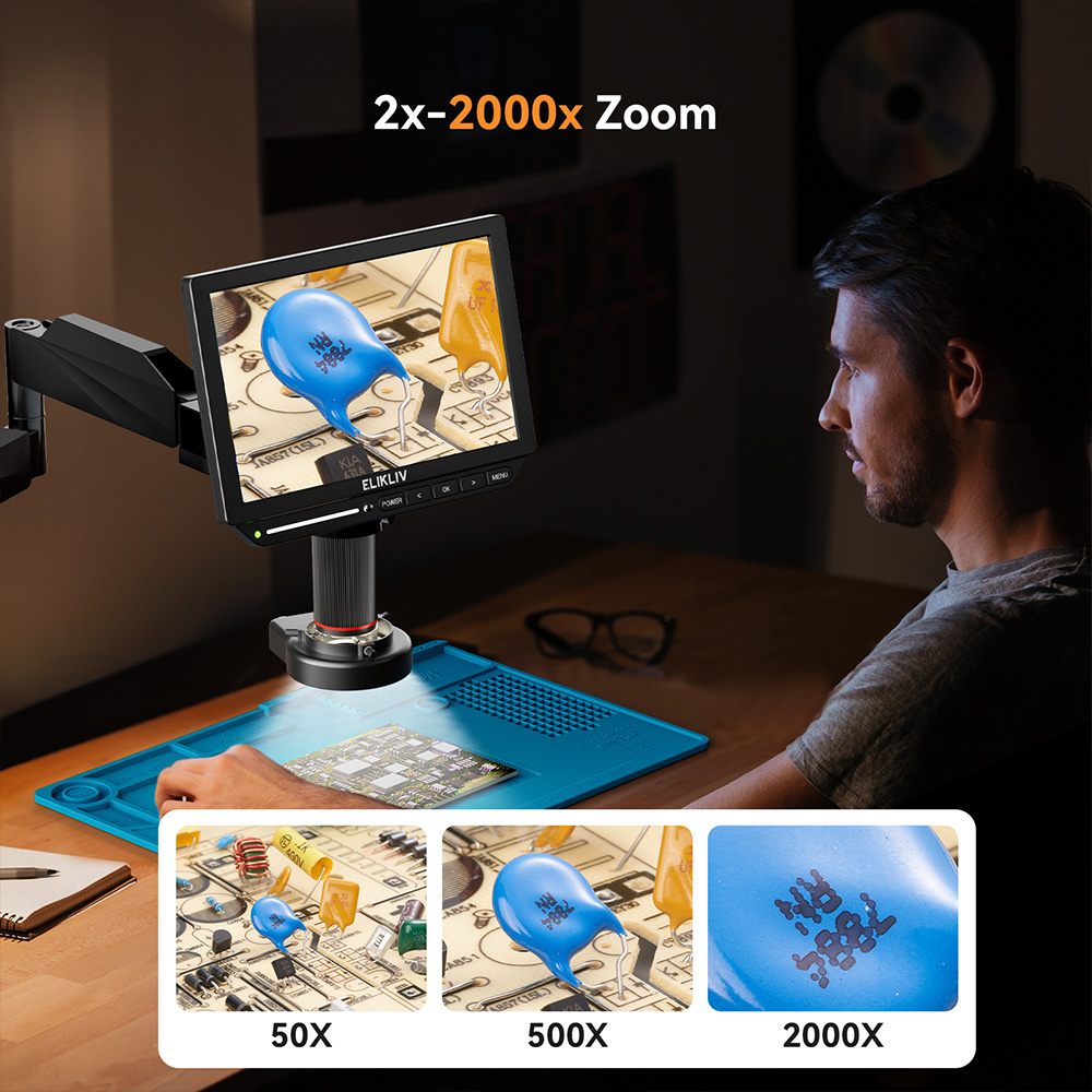 ELIKLIV EM4K Flex 2000X 4K mic - Digital Microscope 4K Hdmi 2000X reseña y precio