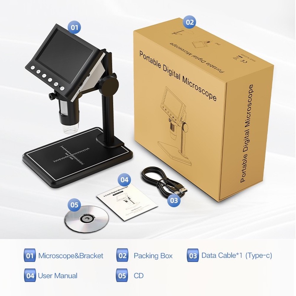 Microscopio digital de 4,3 pul - Usb Microscope 1000X Digital reseña y precio