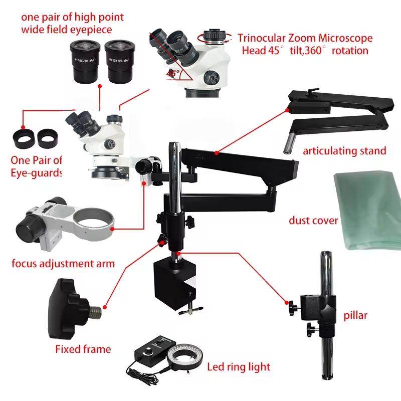 Brazo articulado Flexible, sop - Microscope Boom Stand Articulating reseña y precio