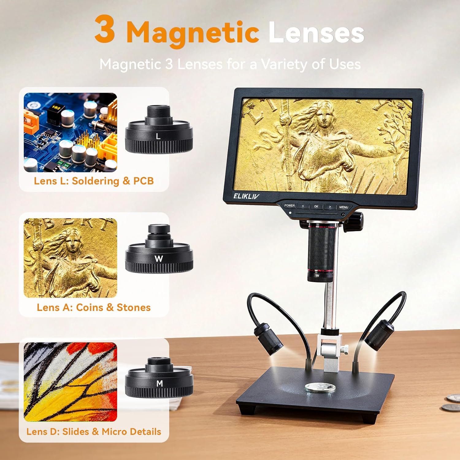 Microscopio digital 4K Elikliv - Digital Microscope 4K Hdmi 2000X reseña y precio