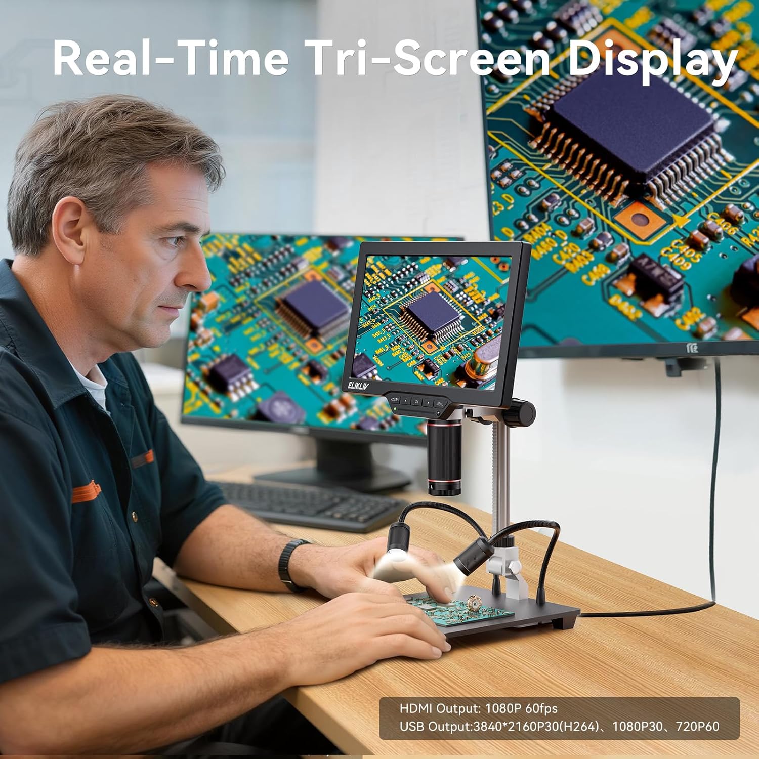 Microscopio digital 4K Elikliv - Digital Microscope 4K Hdmi 2000X reseña y precio