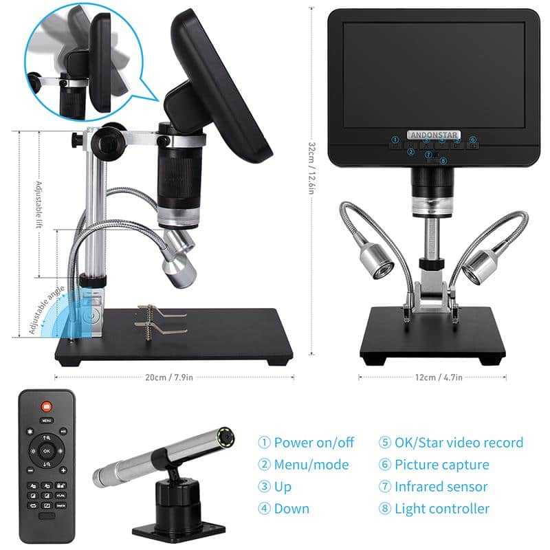 Microscopio Digital USB con Pa - Digital Microscope With Screen 7 Inch reseña y precio