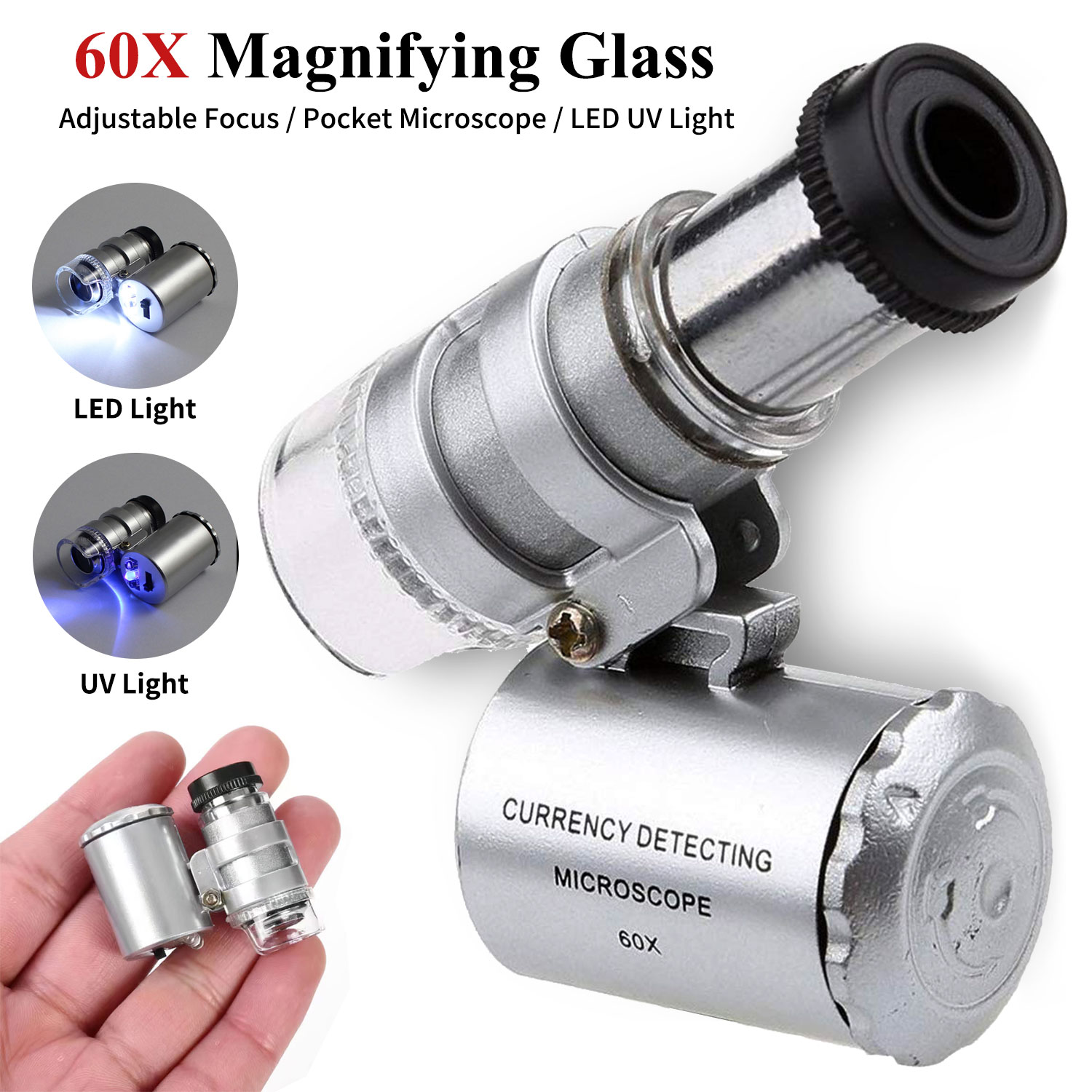 Lupa de ojo de joyero 60x con  - Gem Microscope Jeweler reseña y precio