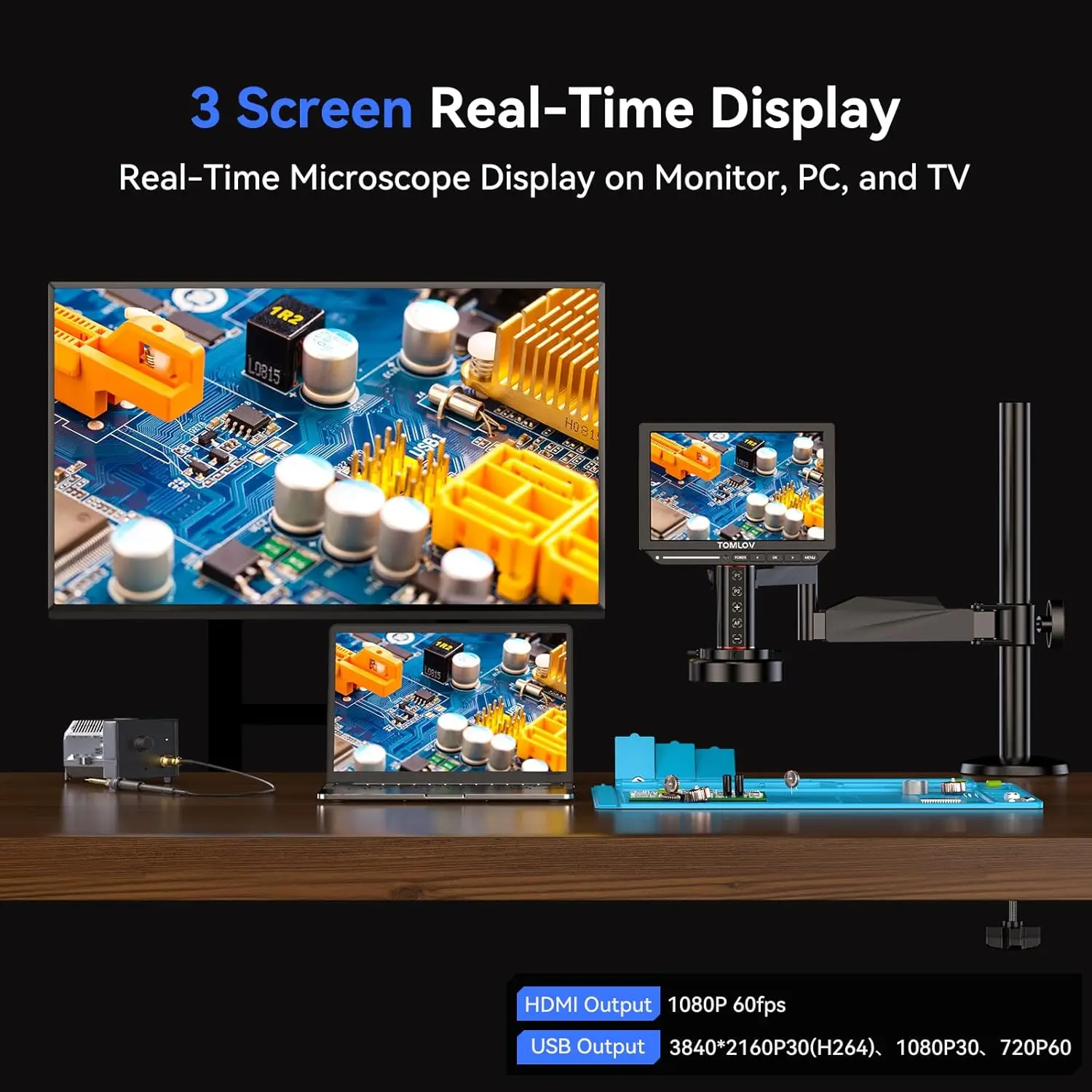 TOMLOV-microscopio Digital 4K  - Digital Microscope 4K Hdmi 2000X reseña y precio